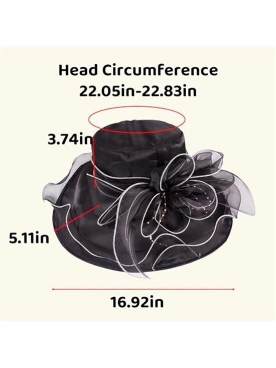Women\'s Kentucky Derby Hat Organza Wide Brim Sun Hat main image 4